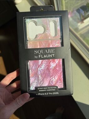 SQUARE by FLAUNT Pink Mother of Pearl MagSafe-Compatible iPhone Case